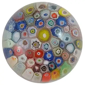 Strathearn #P16 Carpet Millefiori Closepack Red Glass Paperweight