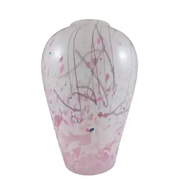 Stuart Strathearn Pink & White Glass 'Impressions' Vase by Iestyn Davies