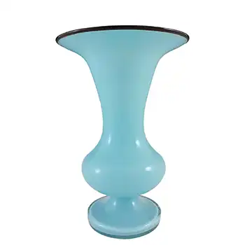 Franz Welz Czech Art Deco Blue & Black Tango Glass Vase
