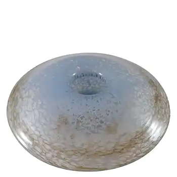 SIGNED Vasart LARGE 9.5" Blue Mottled Glass Mushroom Posy Vase V023