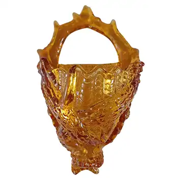Victorian Antique Amber Glass 'Driftwood and Shell' Wall Vase
