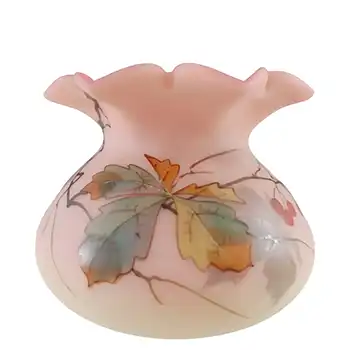 Thomas Webb Victorian Burmese Uranium Glass Vase - Marked