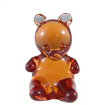 MARKED Wedgwood Topaz / Amber Glass Lilliput Teddy Bear L5021