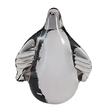 Wedgwood Black & White Glass Penguin Sculpture - Marked