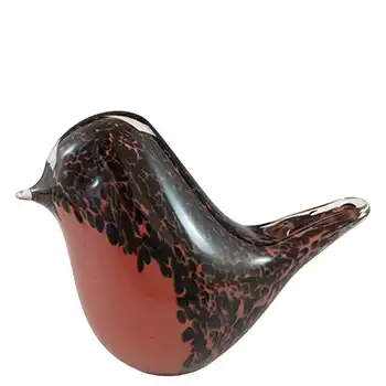 MARKED Wedgwood Red & Brown Glass Robin Bird Sculpture SG438