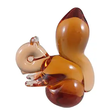 MARKED Wedgwood Topaz Glass Lilliput Squirrel Sculpture L5014