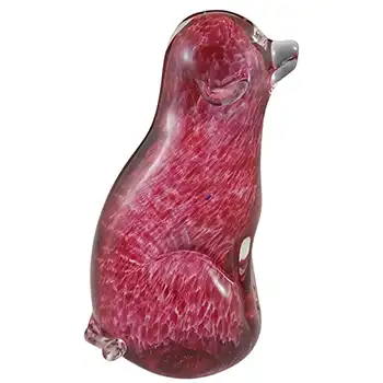 MARKED Wedgwood Speckled Pink Glass Seated Dog SG420