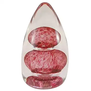 MARKED Wedgwood Speckled Pink Glass Domed Egg Paperweight RSWII