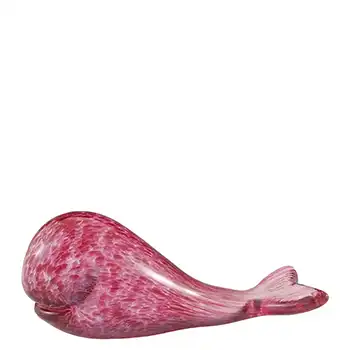 MARKED Wedgwood Speckled Pink Glass Whale Paperweight RSW234