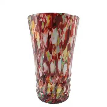 Welz Bohemian Honeycomb Spatter Glass Tumbler Vase