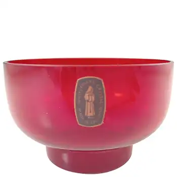 LABELLED Whitefriars #M114 Ruby Red Glass Fruit / Dessert Bowl