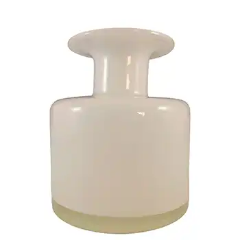Scandinavian Style Opal White Cased Glass Retro Vase