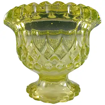 Victorian Uranium Yellow Green Vaseline Antique Glass Vase
