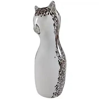MARKED Wedgwood Brown & White Glass Cat RSW406 or SG440