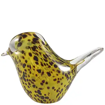 LABELLED Wedgwood Speckled Yellow & Brown Glass Large Bird RSW71