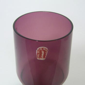 Alsterfors Swedish Retro Purple Glass Vase - Labelled