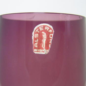 Alsterfors Swedish Retro Purple Glass Vase - Labelled