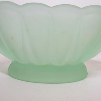 Bagley #3173 Art Deco Frosted Green Glass 'Evesham' Bowl