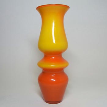 Ryd Swedish / Scandinavian Orange Glass Hooped Vase