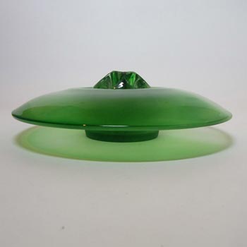 Davidson #204D Art Deco Green Cloud Glass Posy Bowl