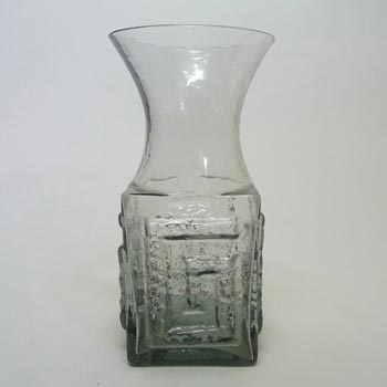 Dartington #FT58 Frank Thrower Greek Key Grey Glass Vase