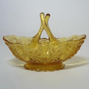 Davidson 1900\'s Amber Glass \'Lady Chippendale\' Bowl