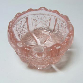 Davidson 1900\'s Pink Glass \'Lady Chippendale\' Salt Bowl