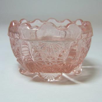 Davidson 1900's Pink Glass 'Lady Chippendale' Salt Bowl