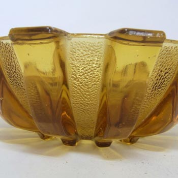 Stölzle Czech Art Deco 1930's Amber Glass Bowl