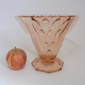 Stölzle #19083 Czech Art Deco 1930's Pink Glass Vase