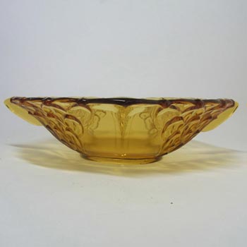 Stölzle #19072 Czech Art Deco 1930's Amber Glass Bowl