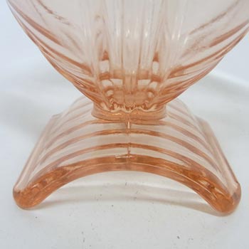 Stölzle Czech Art Deco 1930's Pink Glass Footed Bowl