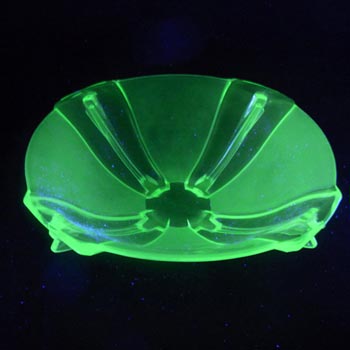 (image for) Stölzle #19251 Czech Art Deco 1930's Uranium Green Glass Bowl