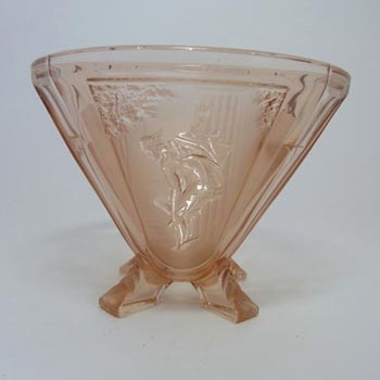 Sowerby #2566 Art Deco 1930\'s Pink Glass \'Mercury\' Vase