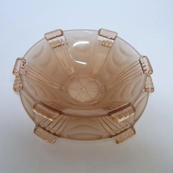 Stölzle #19678 Art Deco 1930's Pink Glass Bowl + Plate Set