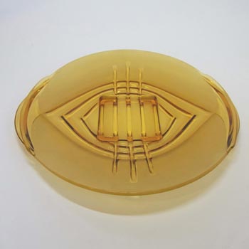 Stölzle Czech Art Deco 1930\'s Amber Glass Bowl