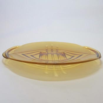 Stölzle Czech Art Deco 1930's Amber Glass Bowl