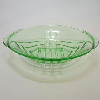 Stölzle Art Deco 1930's Uranium Green Glass Bowl