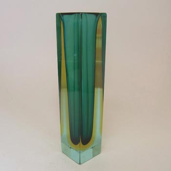 Large Murano/Sommerso Faceted Glass Block Vase