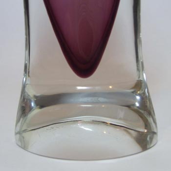 Large Flygsfors Swedish Purple Glass Vase Signed '61