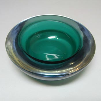 Murano Geode Green & Blue Sommerso Glass Circle Bowl