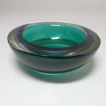 Murano Geode Green & Blue Sommerso Glass Circle Bowl