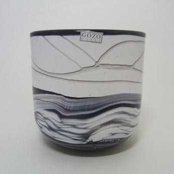 Gozo Maltese Glass \'Noir\' Vase - Signed + Labelled