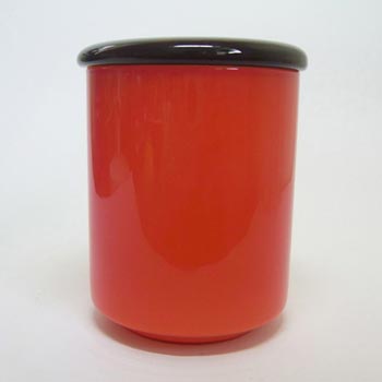 Holmegaard Palet Red Cased Glass Marmalade Jar by Michael Bang