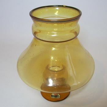 Ingrid/Ingridglaser 1970's Amber Glass Candle Holder
