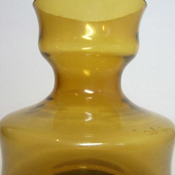 JC 1970's Scandinavian Amber Glass Vase - Labelled