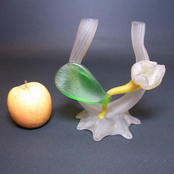 Art Nouveau 1900's Kralik Glass Applied Flower Vase