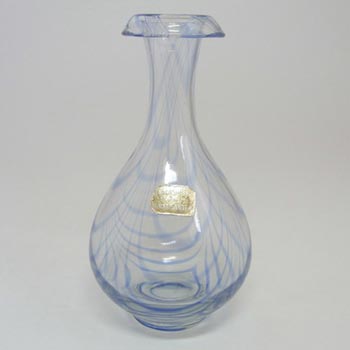 Lindshammar 60s Swedish Blue Glass Vase by Gunnar Ander