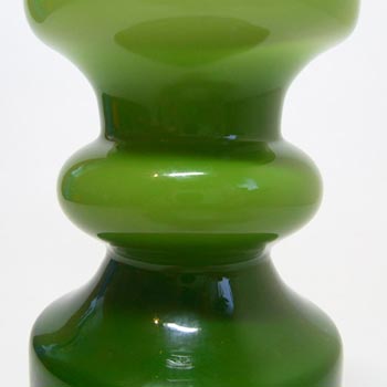 Lindshammar 1970's Swedish Green Glass Vase - Labelled