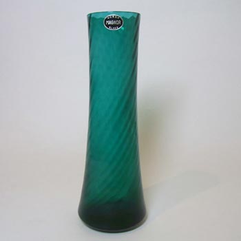 Magnor Scandinavian 70\'s Green Glass Vase - Labelled